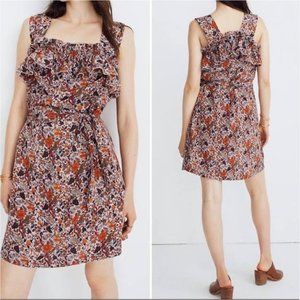Madewell x Karen Walker Silk Floral Rosalie Ruffled Dress | 00